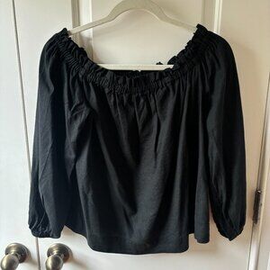 Black off the shoulder blouse
